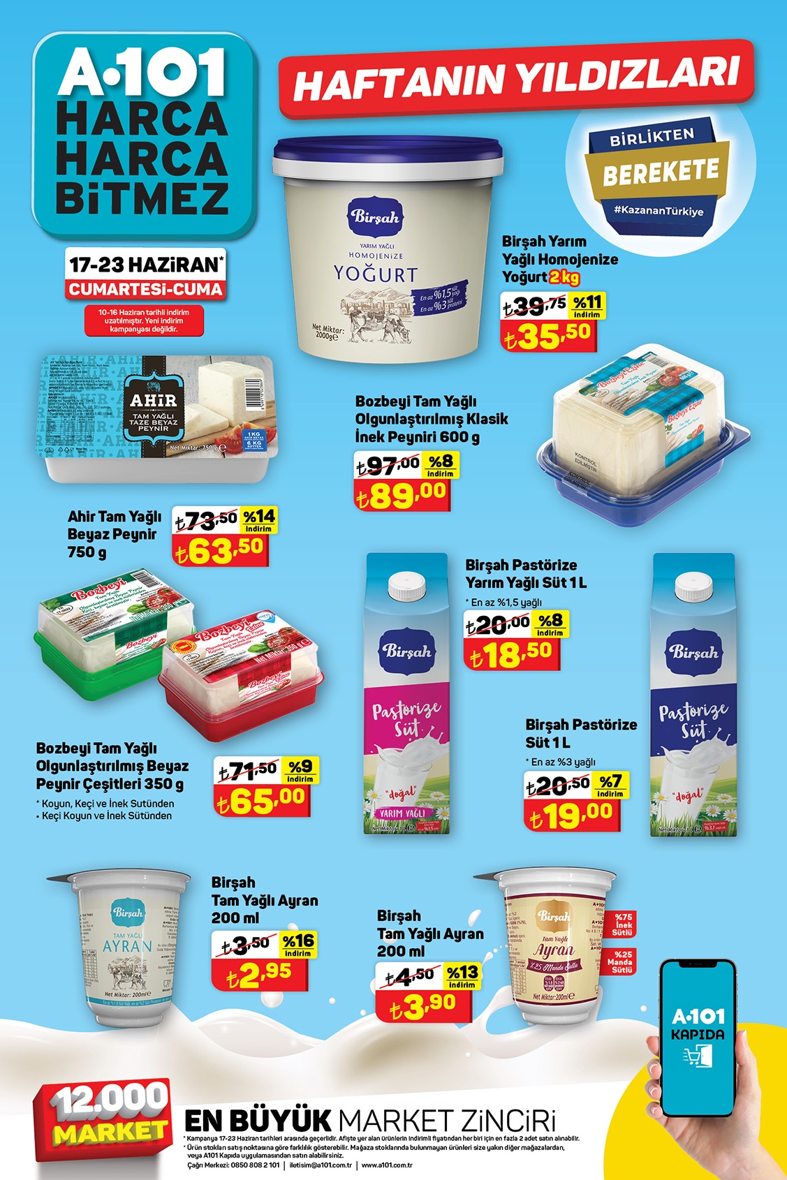 A101 de toz şeker 79 TL ye, Persil deterjan 109 TL ye, beyaz peynir 63 TL ye düştü!