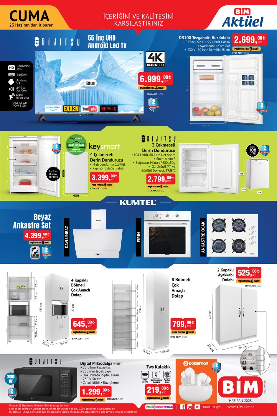 BİM de çeyizlik 12 parça yemek takımı 379 TL ye, 3 lü desenli bardak 49 TL ye, ayakkabılık 99 TL ye düştü!