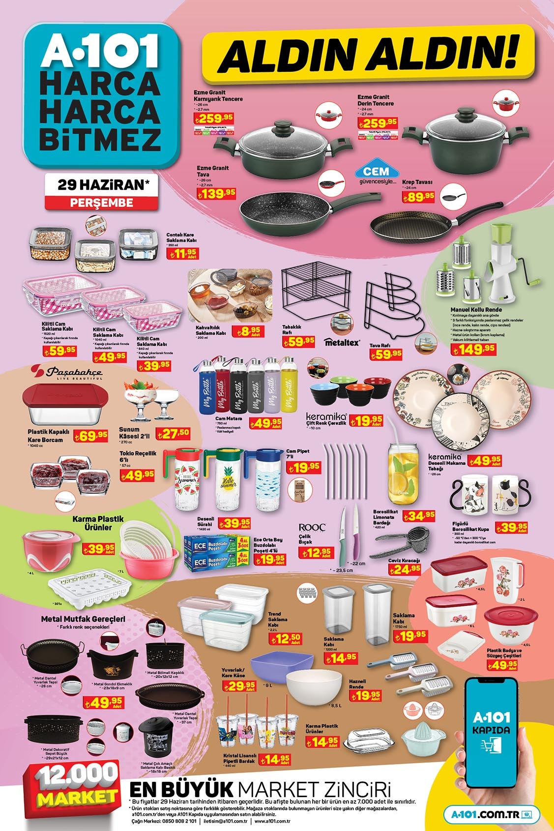 A101’de Omo çamaşır deterjanı 79 TL’ye, Paşabahçe borcam 69,95 TL’ye, Arzum tost makinesi 799 TL’ye düştü!