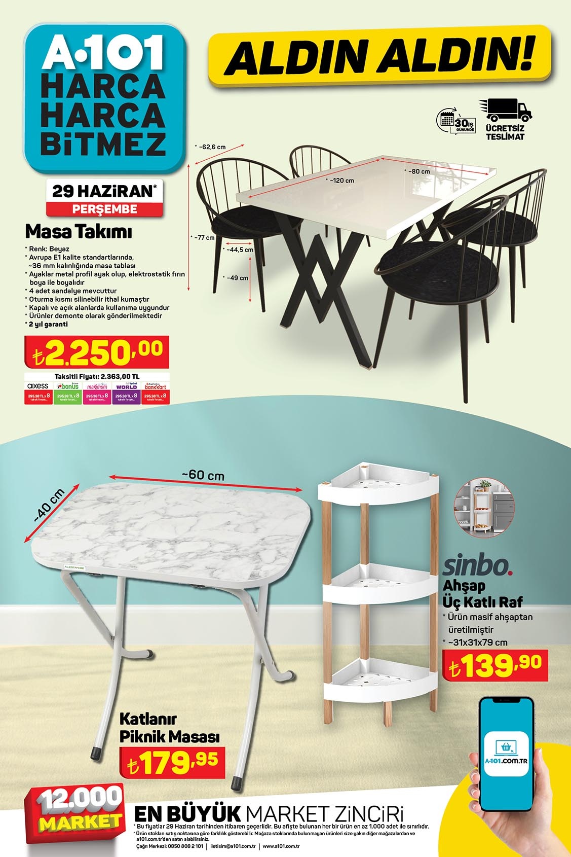 A101 de çamaşır kurutmalığı 159 TL ye, piknik sandalyesi 149 TL ye, elektrikli süpürge 489 TL ye düştü!