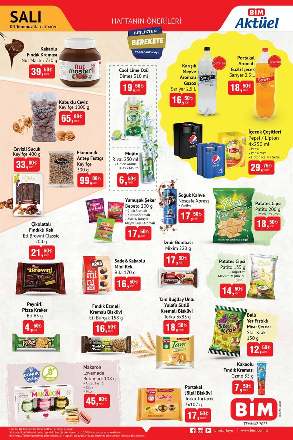 BİM yeni ay kataloğunu yayımladı! Diş fırçası 19 TL ye, Antep fıstığı 99 TL ye, ceviz 65 TL ye düştü!