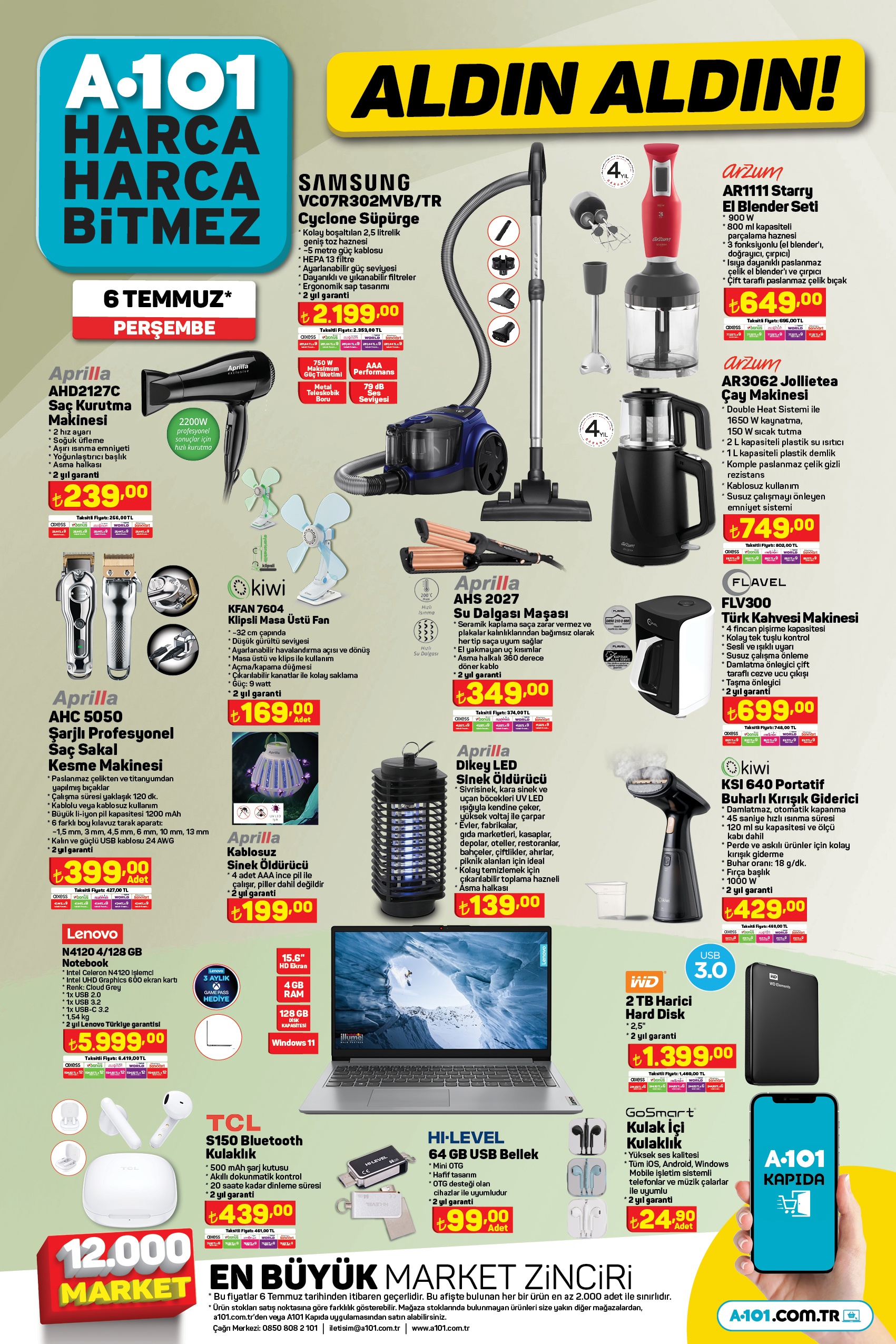 A101’de Arzum el blender seti 649 TL’ye, Fairy bulaşık deterjanı 59 TL’ye, Kiwi masaüstü fan 169 TL’ye düştü!