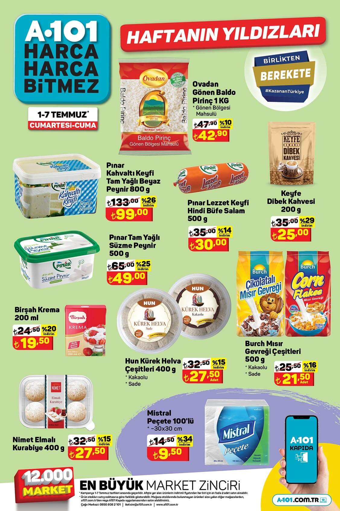 A101 de ekonomik Alo toz deterjan 10 kg 209 TL ye, beyaz peynir 99 TL ye, pirinç 42 TL ye düştü!