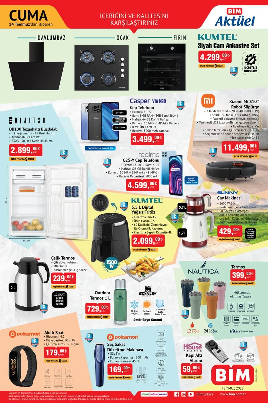 7 parça çerezlik seti 119 TL ye, kavanoz kapağı 1, 25 TL ye, şeffaf sürahi 65 TL ye düştü! BİM aktüel ürünler kataloğu