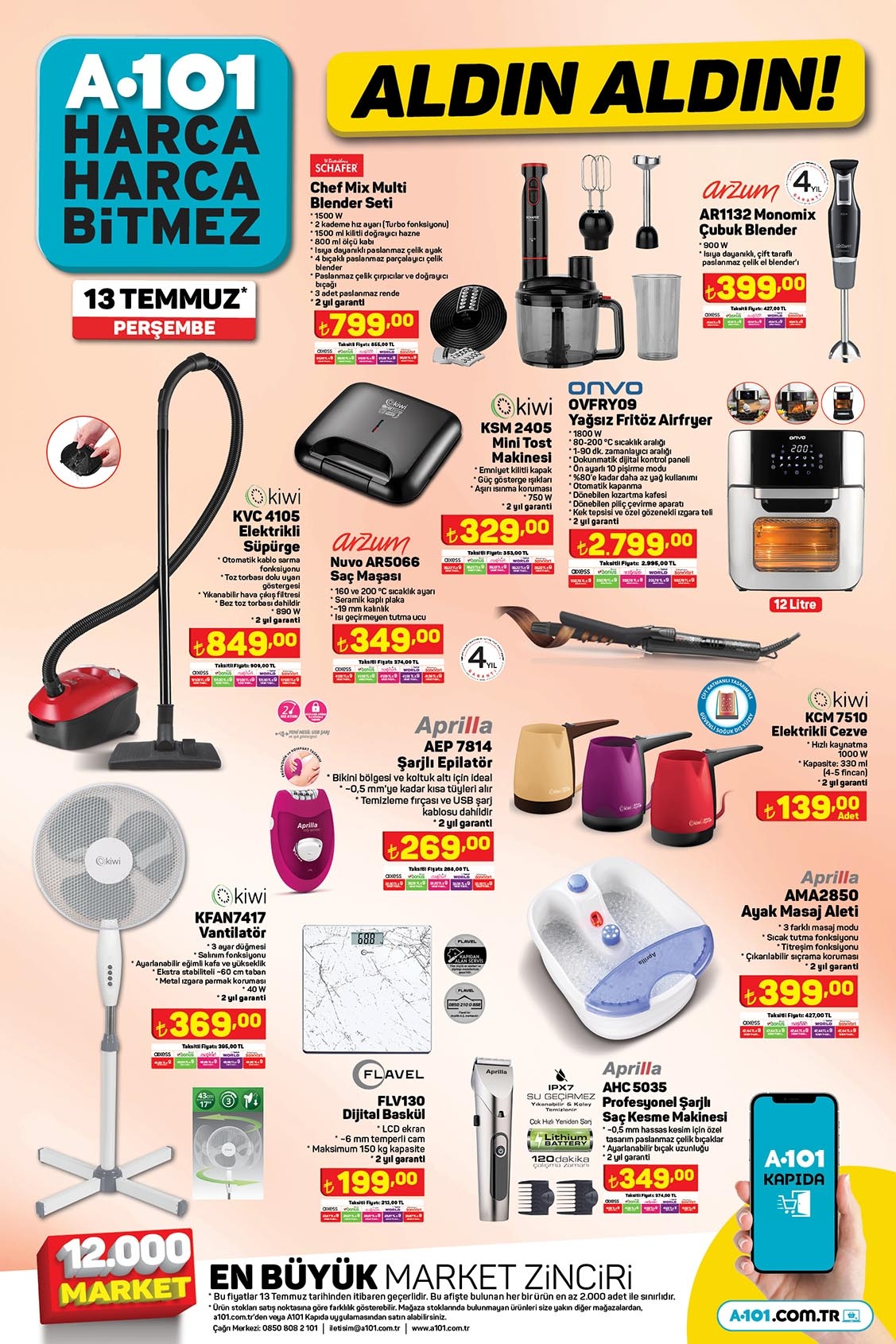 A101’de Paşabahçe 6’lı çay bardağı 49,90 TL’ye, şehriyeli pilavlık bulgur 44,90 TL’ye, 2’li tava seti 169 TL’ye düştü!