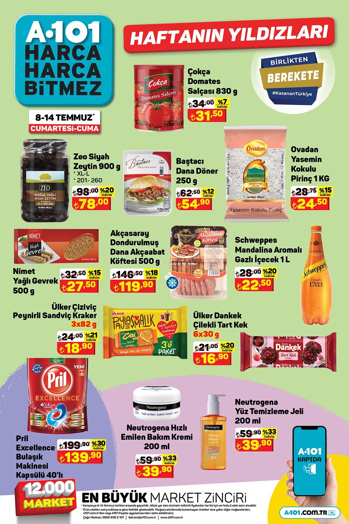 A101’den arka arkaya indirim haberi! Domates salçası 31,50 TL’ye, siyah zeytin 78 TL’ye, süzme peynir 79 TL’ye düştü!