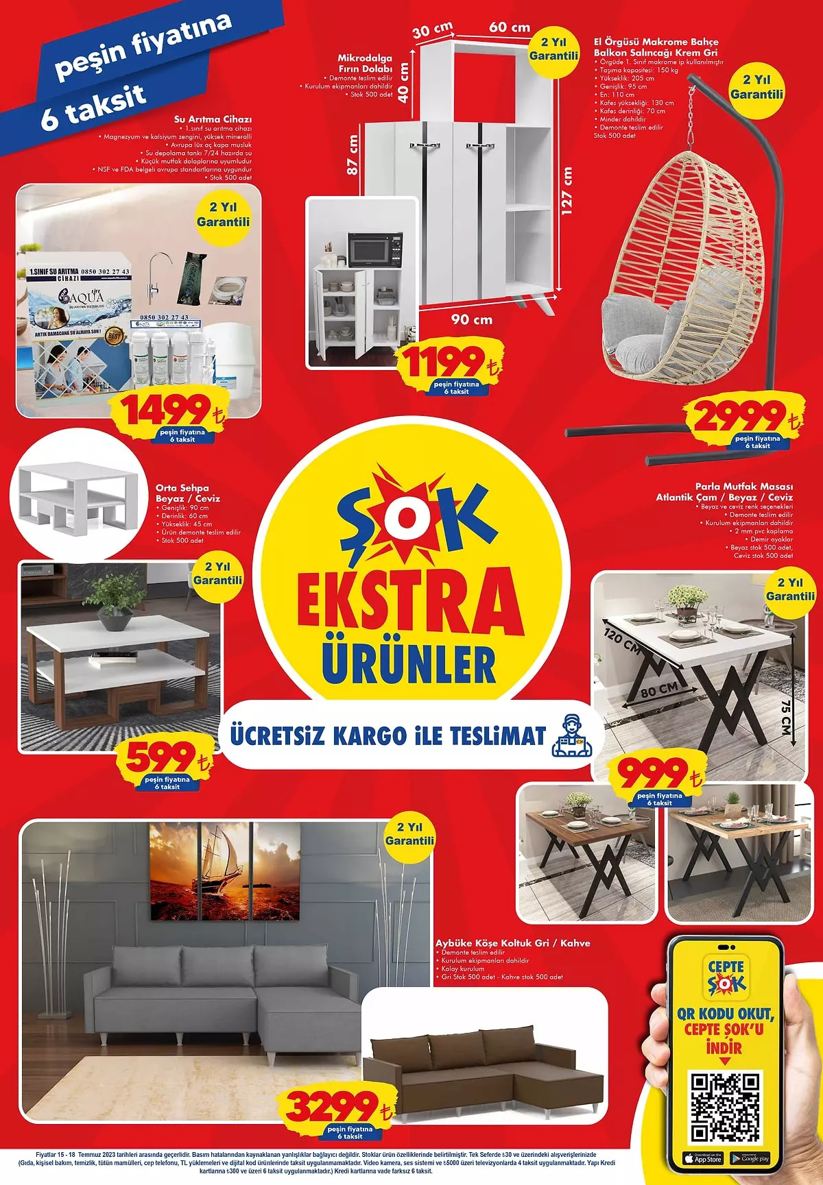 ŞOK’tan dört dörtlük indirimler! Orta sehpa 599 TL’ye, başucu sürahisi 119 TL’ye, yağlık 24, 95 TL’ye düştü!