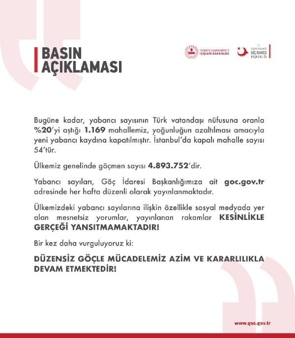 Türkiye de göçmen sayısı 4 Milyon 893 bin 752 ye ulaştı: Göç İdaresi Başkanlığı açıkladı!