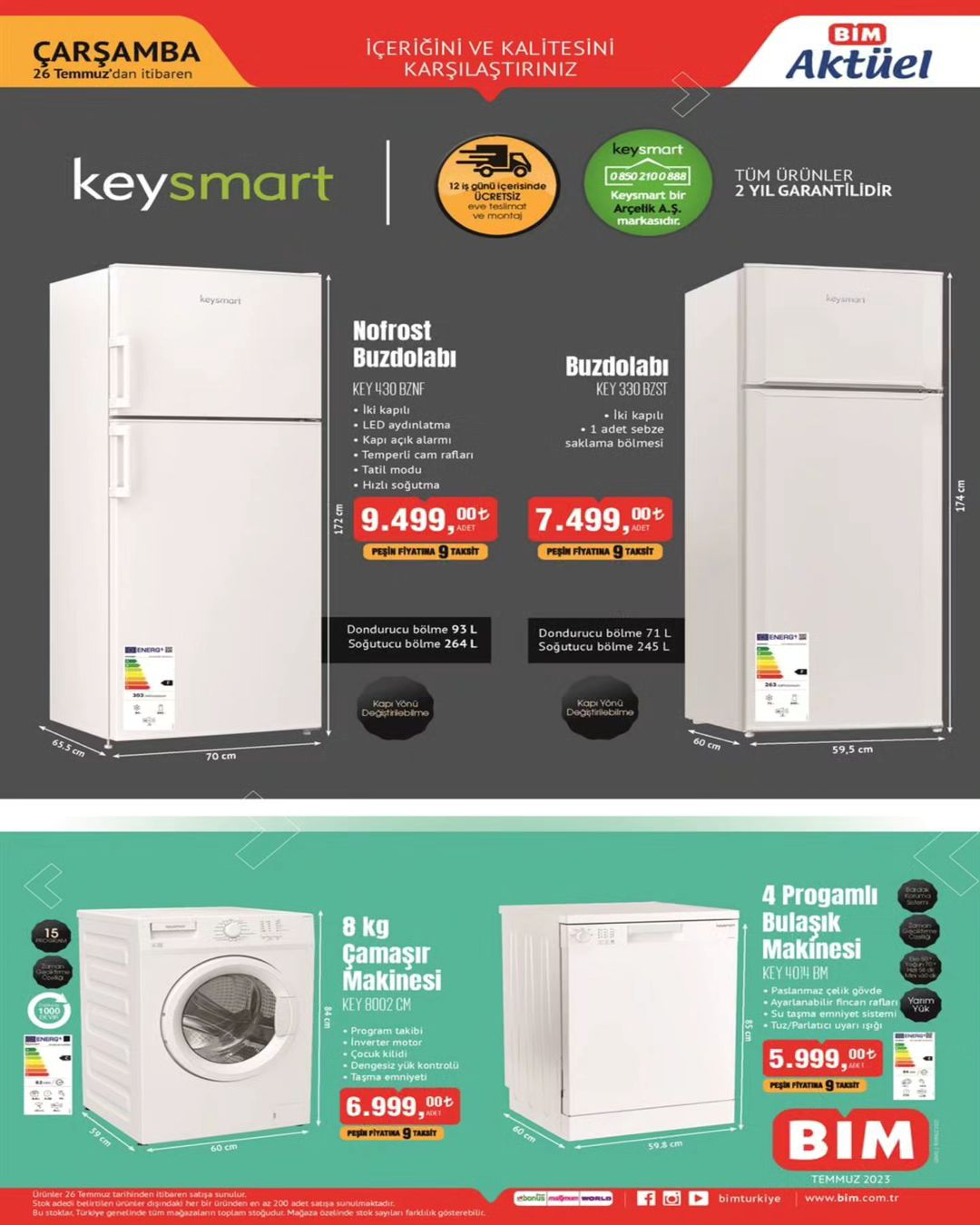 Şok markete uygun fiyatlı beyaz eşya geliyor: Buzdolabı, çamaşır makinesi ve bulaşık makinesi alacaklar hemen baksın!