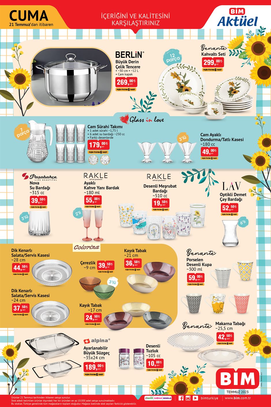 BİM de Huawei akıllı saat 2749 TL’ye, Kumtel cam üstü set ocak 1499 TL’ye, Paşabahçe 3 parça su bardağı 39 TL’ye düştü!