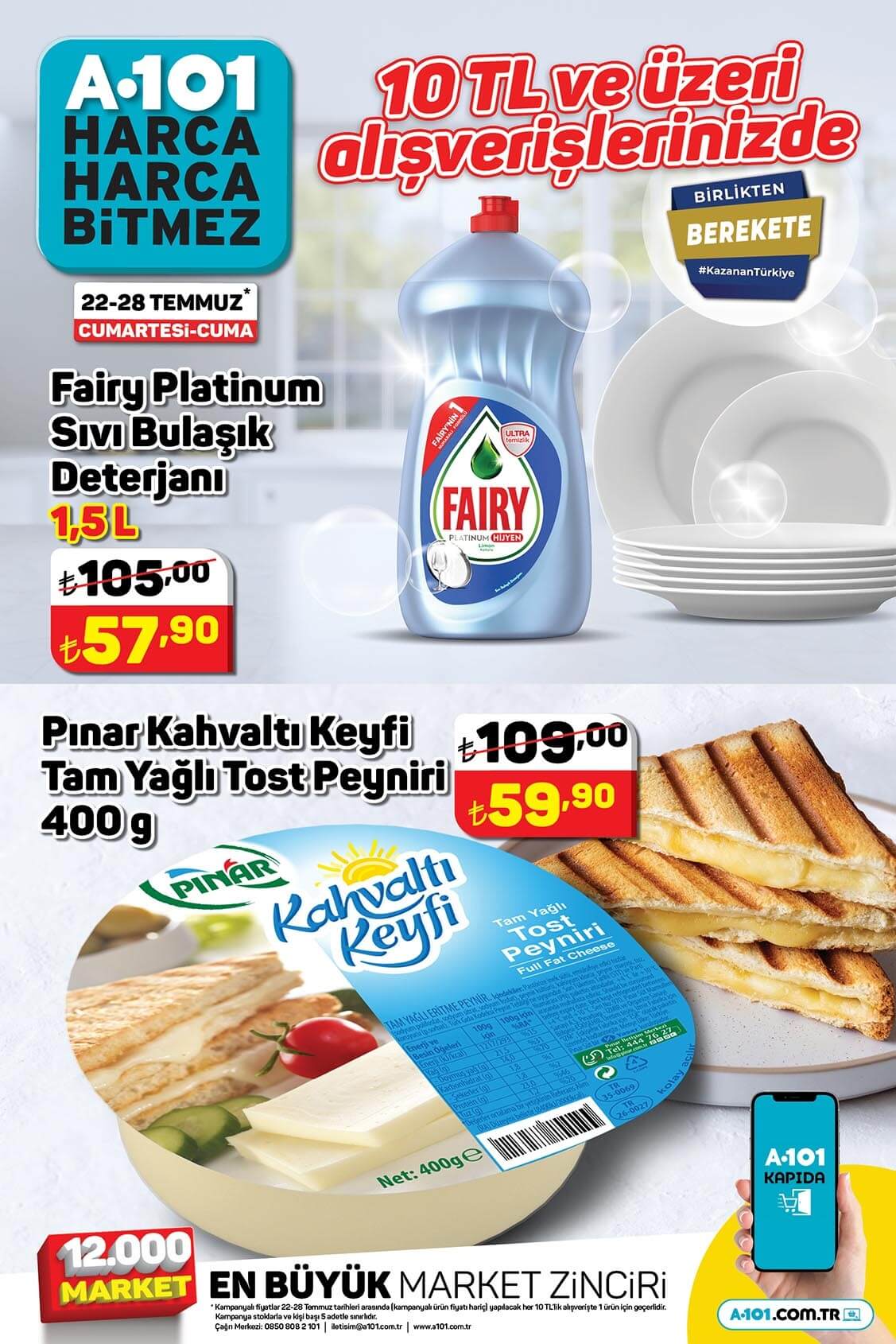 A101 de tost peyniri 109 TL den 59 TL ye düştü! A101 indirimli aktüel ürünler kataloğunu yayımladı!