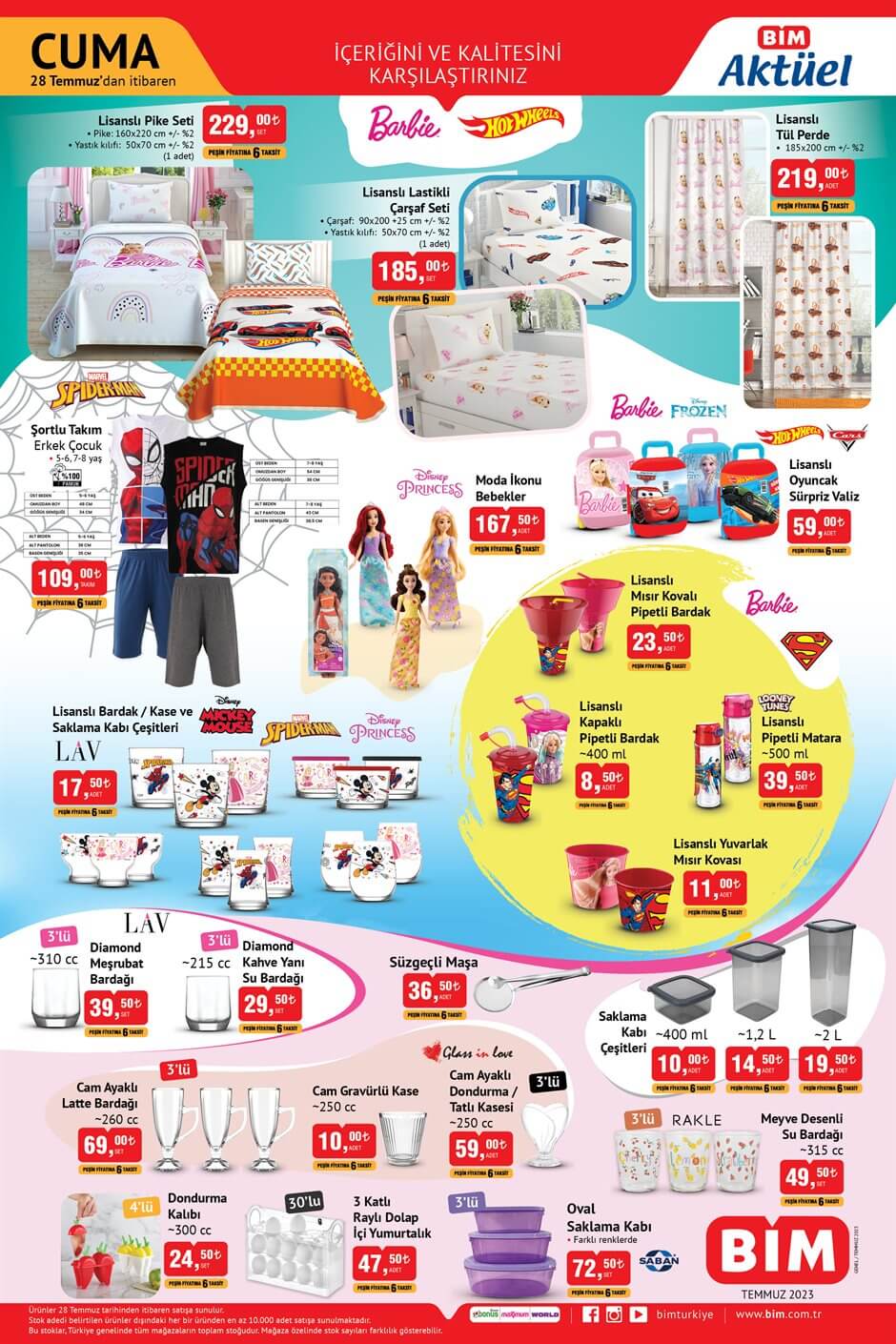 BİM de tül perde 219 TL ye, 12 parça çay seti 109 TL ye, buharlı ütü 2.599 TL ye düştü! BİM 28 Temmuz kataloğu!