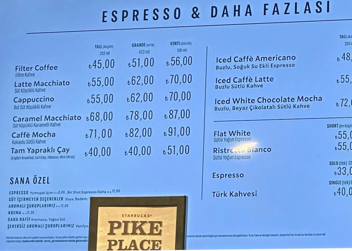Starbucks kahve fiyatlarına iki ayda ikinci kez zam geldi: İşte yeni fiyatlar