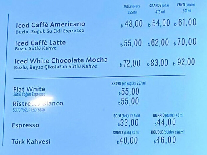 Starbucks kahve fiyatlarına iki ayda ikinci kez zam geldi: İşte yeni fiyatlar
